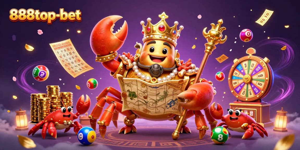 Engage in thrilling activities at 888top-bet as a massive golden crab emperor leads the gaming action with riches.