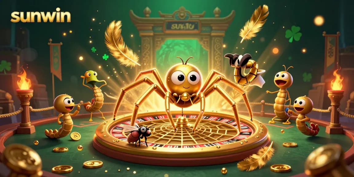 Experience exhilarating gameplay with sunwin in a thrilling golden spider casino scene.