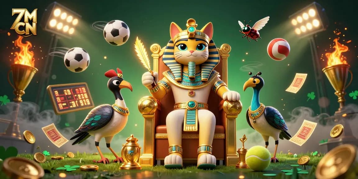 Experience the exciting sports betting action with 7M CN, featuring dynamic sports elements and luxurious decorations.