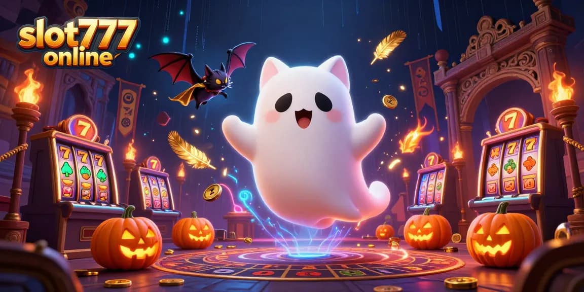 Join the excitement of slot777 online with the ghost cat, vampire bat, and glowing jack-o-lanterns.
