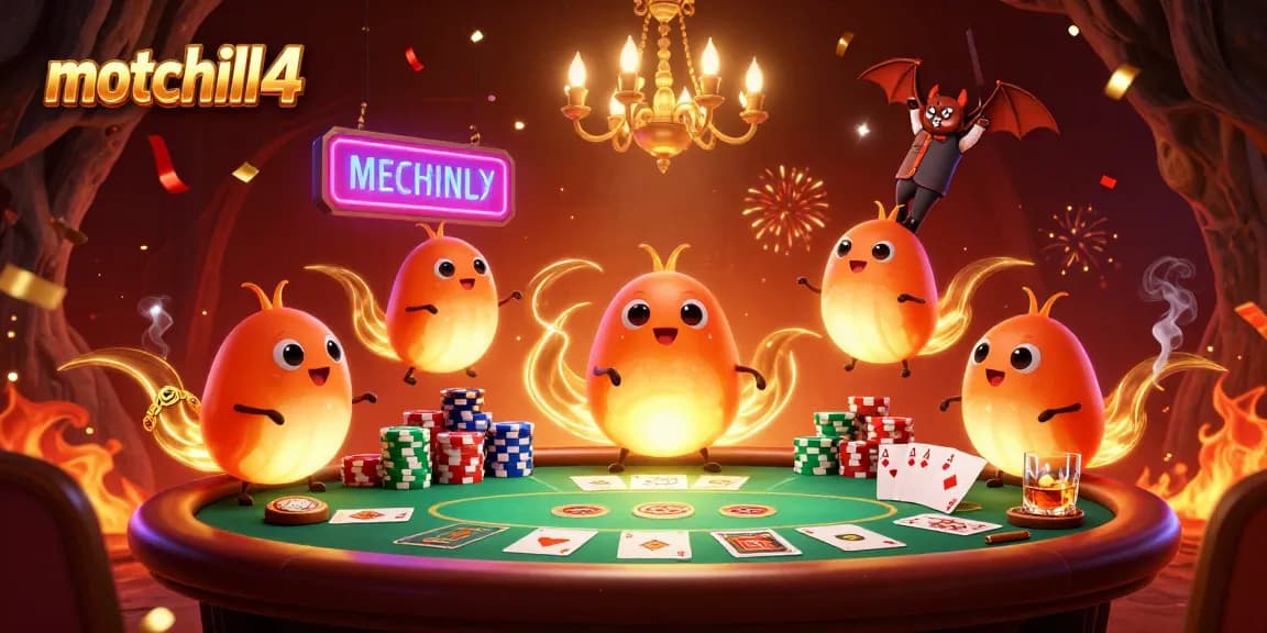 Experience the thrill of motchill4 with a vibrant, animated casino scene featuring glowworms.