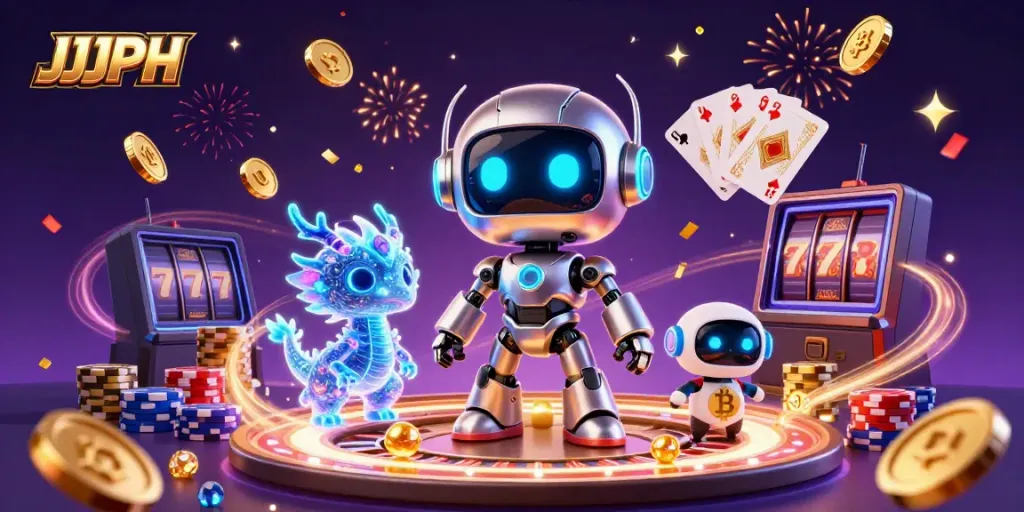 Experience thrilling online gaming action at JJJPH with vibrant casino elements and advanced 3D characters.