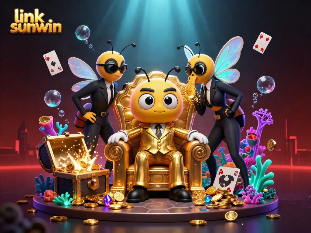 Experience thrilling gambling with the link sunwin in a vibrant casino scene filled with excitement and gold.