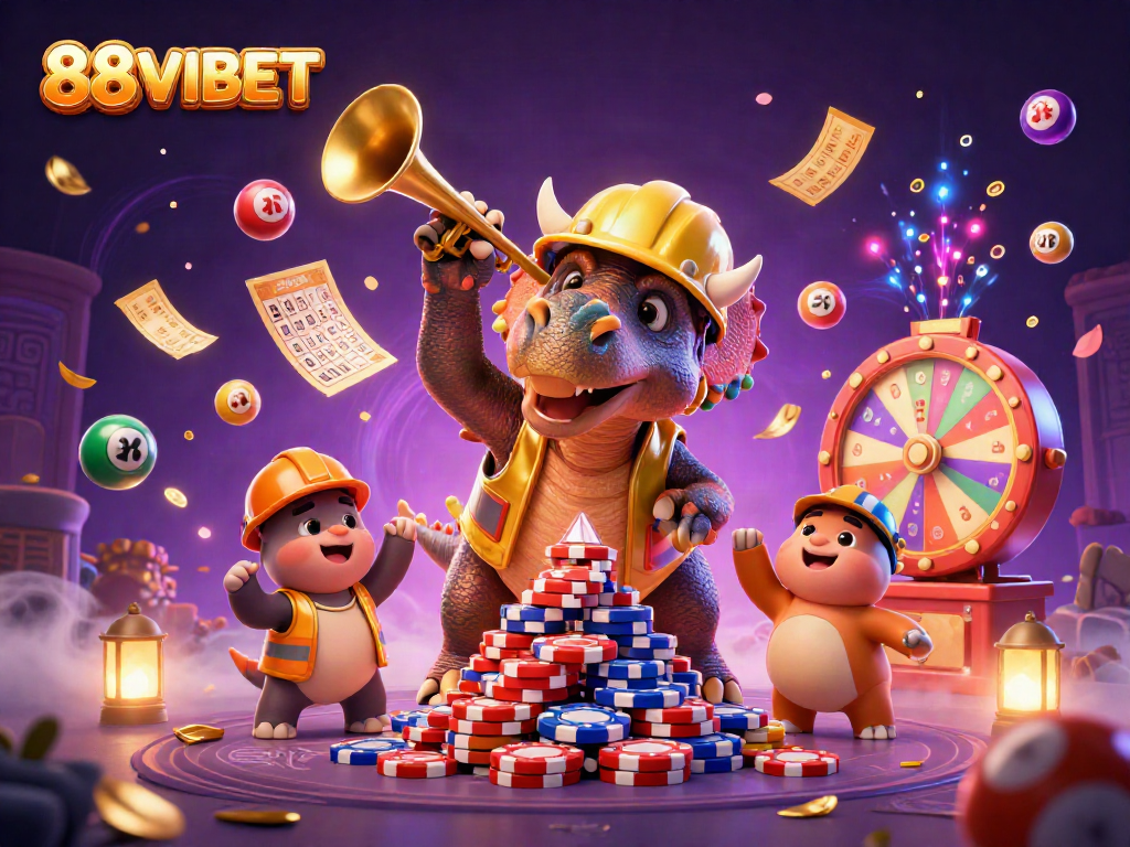 Experience thrilling action at 88VBET with vibrant gaming elements and cheerful characters.