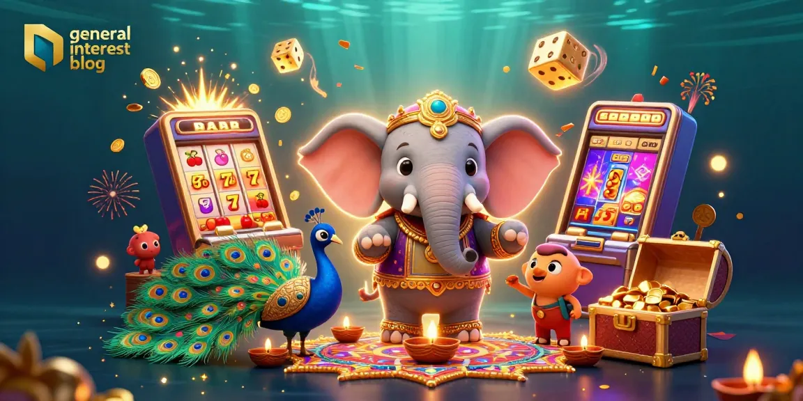 Engage with our general interest blog featuring vibrant 3D casino elements and a festive atmosphere.