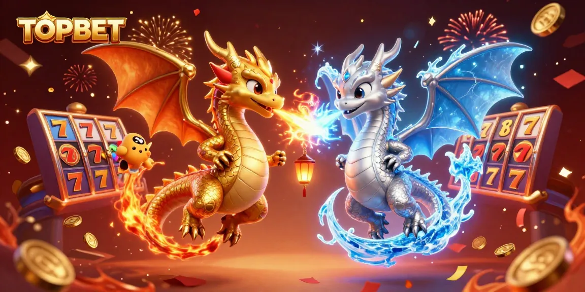 Engage with TOPBET's thrilling casino adventure with exciting dragons and vibrant slot elements.