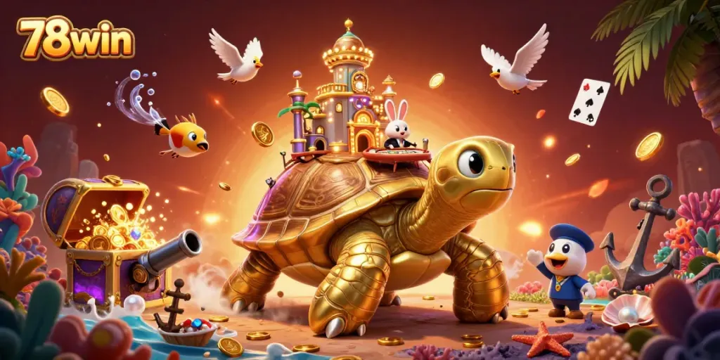 Engage with 78win's thrilling gaming experience featuring vibrant characters and dynamic casino elements.