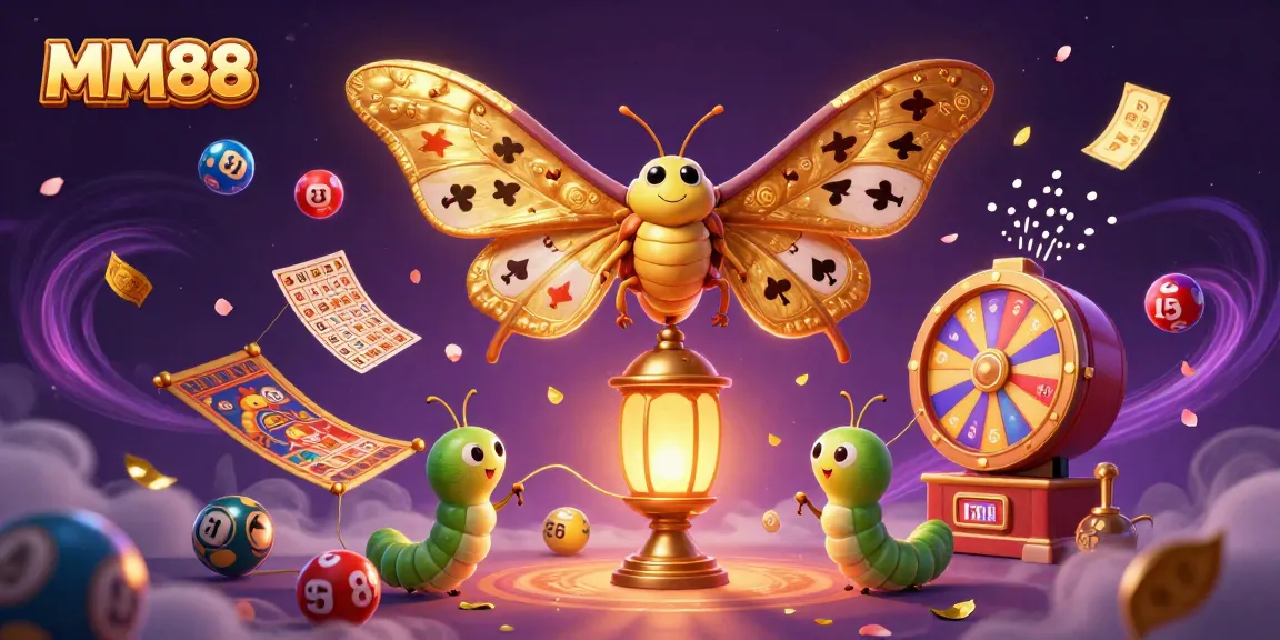 Engage with MM88, showcasing vibrant casino elements and colorful lottery scenes.