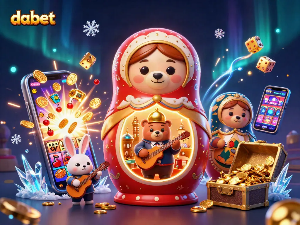 Dabet offers thrilling jackpots with immersive gaming experiences and rich histo: vibrant 3D casino illustrations.