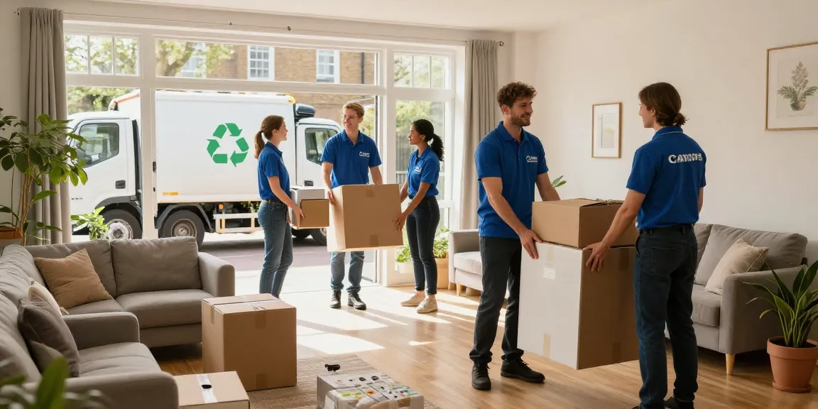 Efficient london house clearance team removing clutter from a home with eco-friendly practices