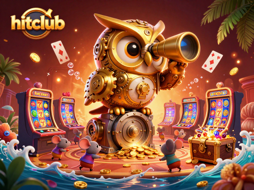 Hitclub showcases thrilling 3D casino action with vibrant characters among exciting slot machines.