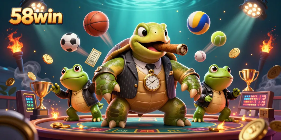 Engage in exciting gaming action at 58win casino with dynamic sports elements and vibrant characters.