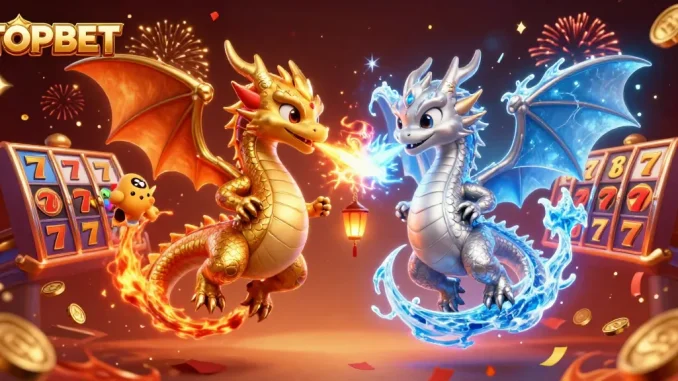 Engage with TOPBET's thrilling casino adventure with exciting dragons and vibrant slot elements.