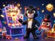 Experience exciting gameplay at tk11 with a stylish panther, owl, and lucky mouse in a colorful casino scene.