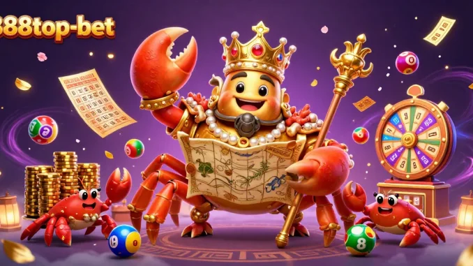 Engage in thrilling activities at 888top-bet as a massive golden crab emperor leads the gaming action with riches.