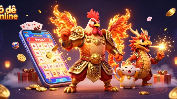 Engage with the thrill of lô đề online with a dynamic 3D lottery scene featuring exciting characters and game elements.