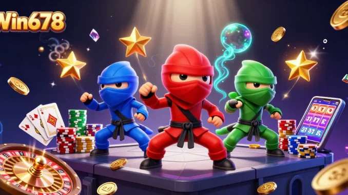 Play Win678 and enjoy thrilling casino experiences with lively 3D characters and dynamic elements.