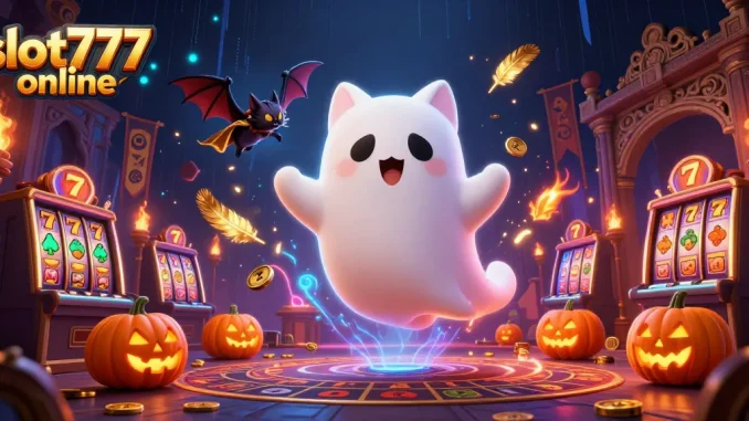Join the excitement of slot777 online with the ghost cat, vampire bat, and glowing jack-o-lanterns.
