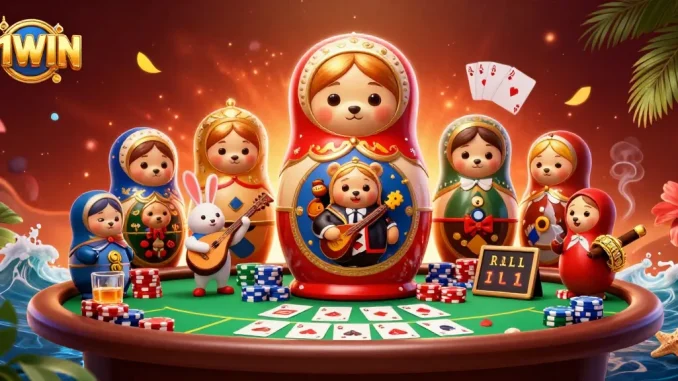 Experience 11WIN's vibrant casino world with captivating characters and dynamic poker elements.
