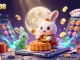 Play at open88 with vibrant 3D moon rabbits in a dynamic casino scene filled with games and excitement.