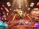 Engage with ee88's vibrant casino scene featuring steampunk elements and spinning slot reels.